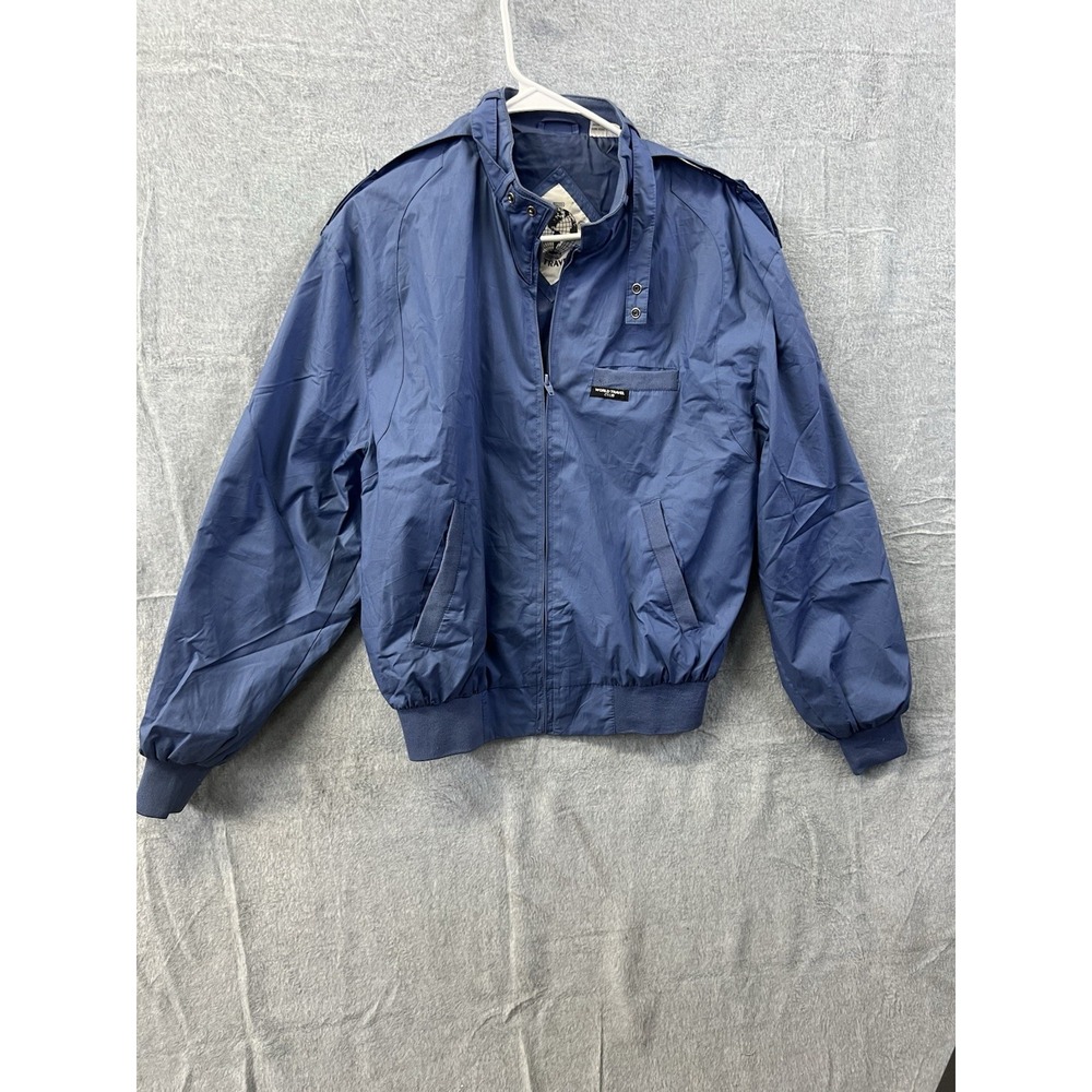 Vintage World Travel Club Members Jacket Blue Full Zip Bomber Medium S/52632